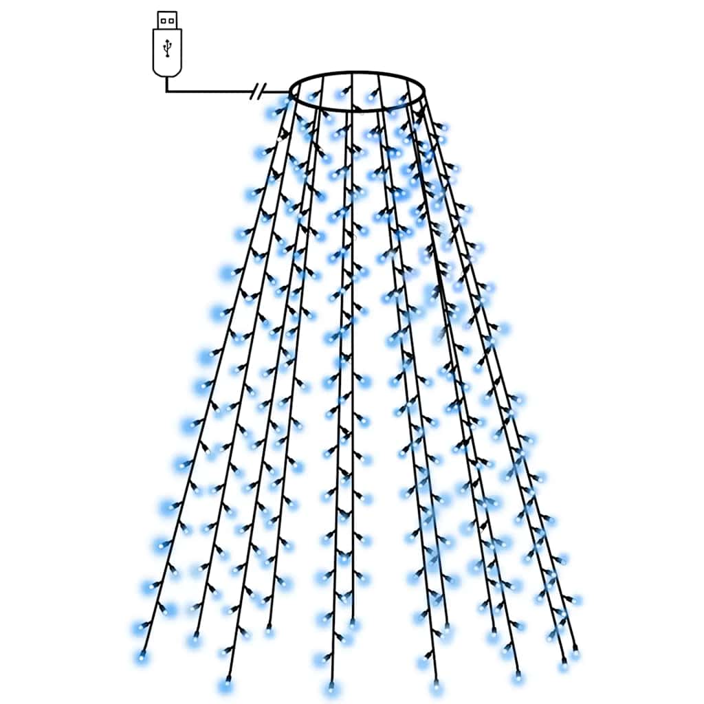 Vidaxl Siatka Lampek Choinkowych, 180 Niebieskich Led, 180 Cm