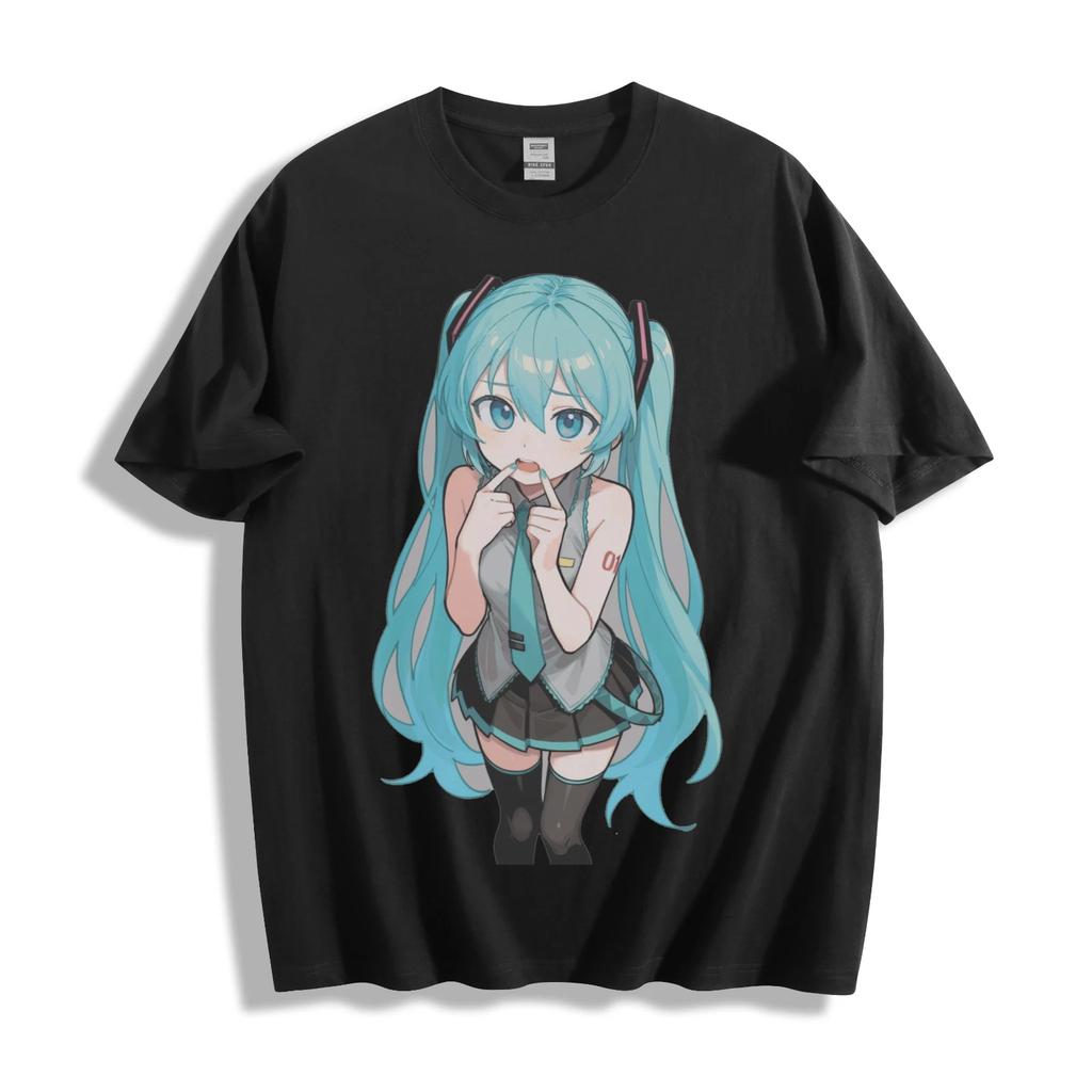 Футболка Hatsune Miku Playful Wink - Очаровательный аниме-флер, унисекс-футболка