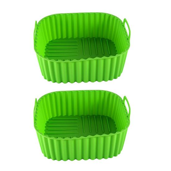 Силиконовая подкладка для аэрофритюрницы, пищевая, антипригарная, для корзин 4-7QT, термостойкая, многоразовая, квадратная, для выпечки, можно мыть в посудомоечной машине, кухонный аксессуар