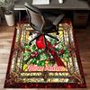 1PC Custom Name Glass Cardinal Theme Floor Mat Ideal for Living Room, Game Rooms, Office, Bedroom, Floor Mat Playful Design