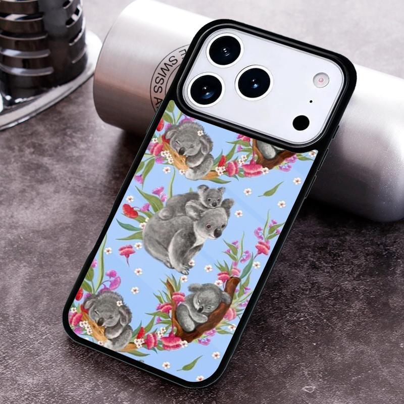 Koala and Eucalyptus Bumper Phone Case for iPhone 17 16 15 Pro Max Air 14 13 12 11 Plus Shockproof Cover