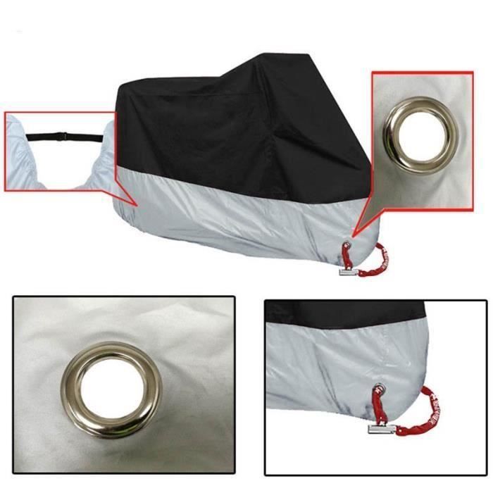 Housse-bâche moto - Etanche - Noir - 220x95x110cm - Polyester 190T - Protection UV 50+