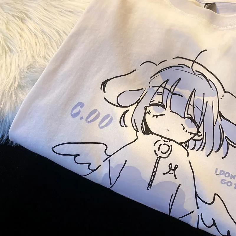 Kawaii аниме большие толстовки для женщин японский Harajuku милый мультфильм принт пара толстовка с капюшоном осень