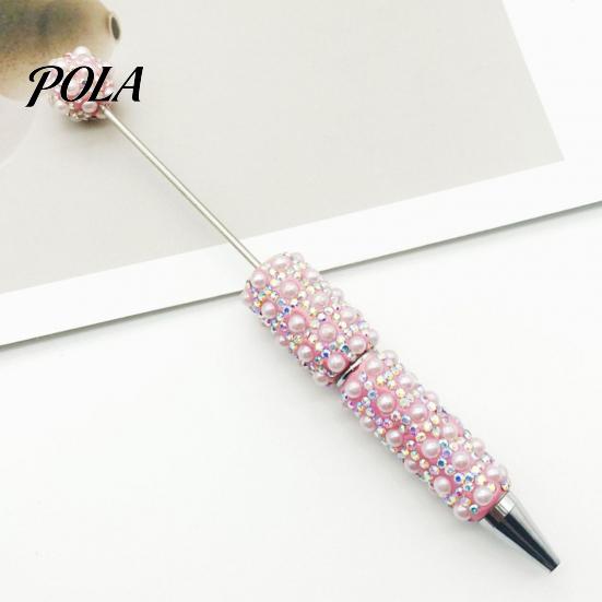 Персонализированная ручка для письма, ручка с бусинами DIY, шариковая ручка со стразами и искусственным жемчугом, блестящая, инкрустированная драгоценными камнями, для рукоделия, школьные принадлежности, офисные инструменты