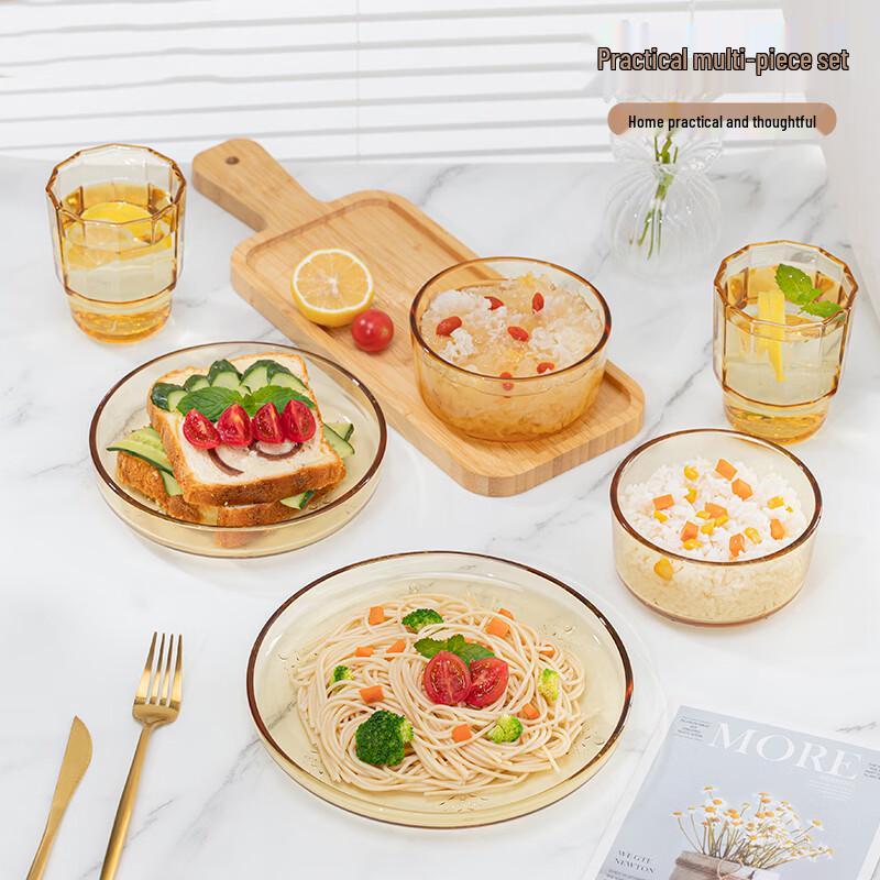 Gaotaibai Yingxue 6-Piece Borosilicate Glass Dinnerware Set