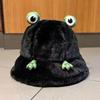Зимняя панама мультяшный 3D дизайн лягушки утолщенная ветрозащитная теплая плюшевая шляпа рыбака женский аксессуар для активного отдыха