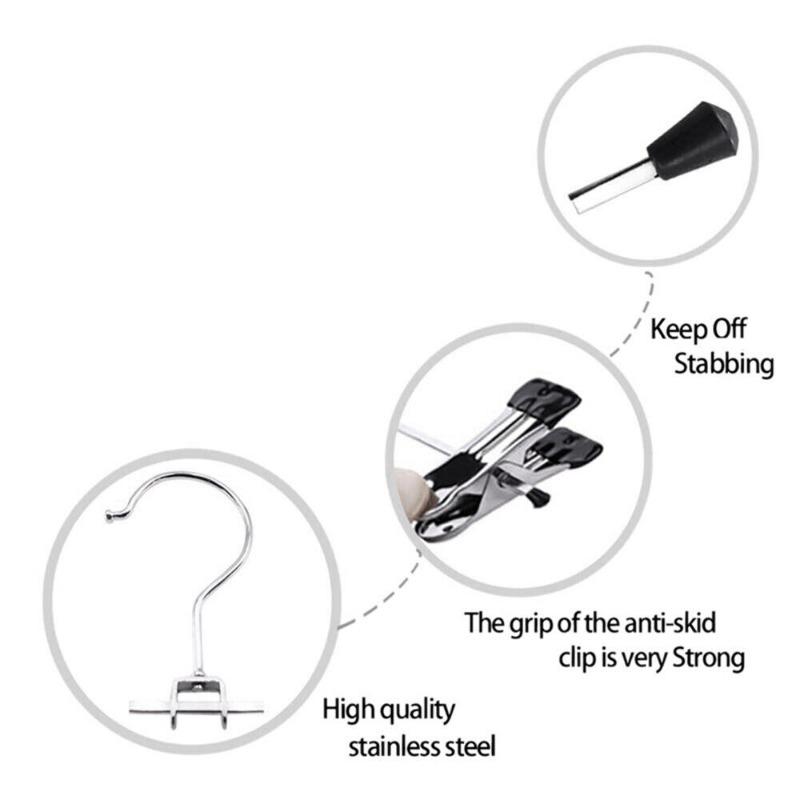 10/20 шт., нескользящие прочные металлические зажимы, вешалки, хромированная вешалка для одежды, брюк, пальто, юбки