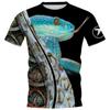 Мужская футболка с рисунком змеи 3D-принт, мужская мода, индивидуальный покрой, короткий рукав, летняя, крутая, уличная одежда, свободные топы