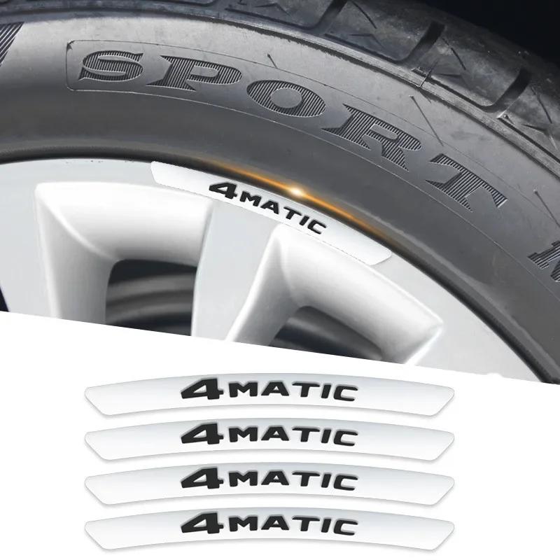 3D Aluminium 4MATIC Logo Wheel Rim Sticker Decals Emblem Badge For Mercedes Benz A B C E S GLA GLC GLE GLS CLS Accessories AR1