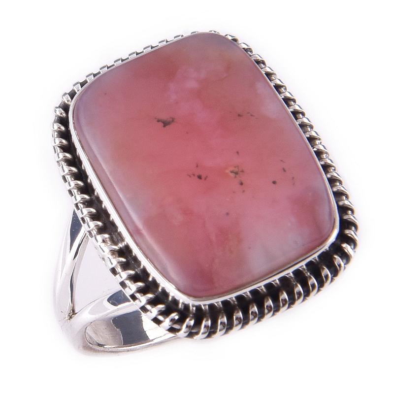 Natural Pink Opal Gemstone Handmade 925 Solid Sterling Silver Ring Size 10 F5O18