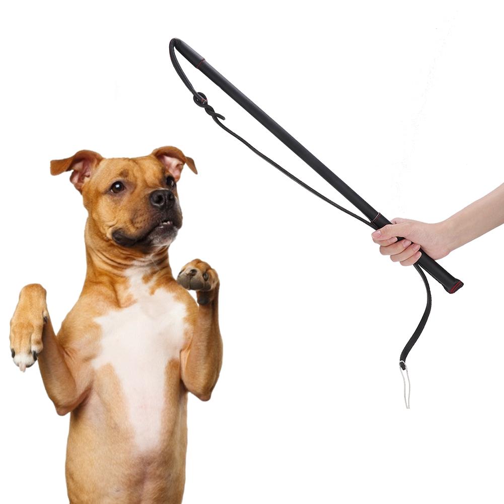 Artificial Cowhide Dog Stirring Whip Bat with Handle for Medium Large Dogs Training Accessory