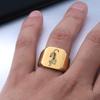 Ретро Европейско-Американский Стиль 18 мм Лазерная Гравировка Тигр Нержавеющая Сталь Кольцо для Женщин