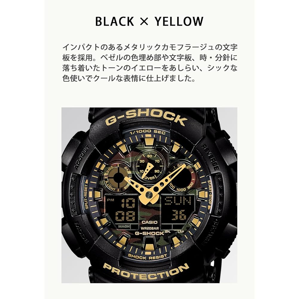 Мужские часы Casio G-Shock GA-100CF-1A9JF Черные Аналогово-цифровые Водонепроницаемые