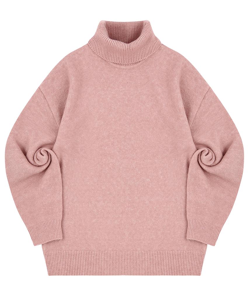 BLOND9 Melange Turtle Neck Sweater_Pink