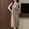 Женское кашемировое платье Qinghe кашемир 30% кашемир 70% шерсть осенне-зимняя кашемировая юбка мягкая и теплая