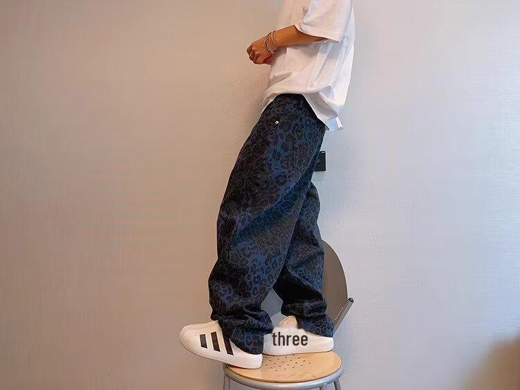 Мужской летний камуфляжный комбинезон с широкими штанинами — модный американский уличный стиль