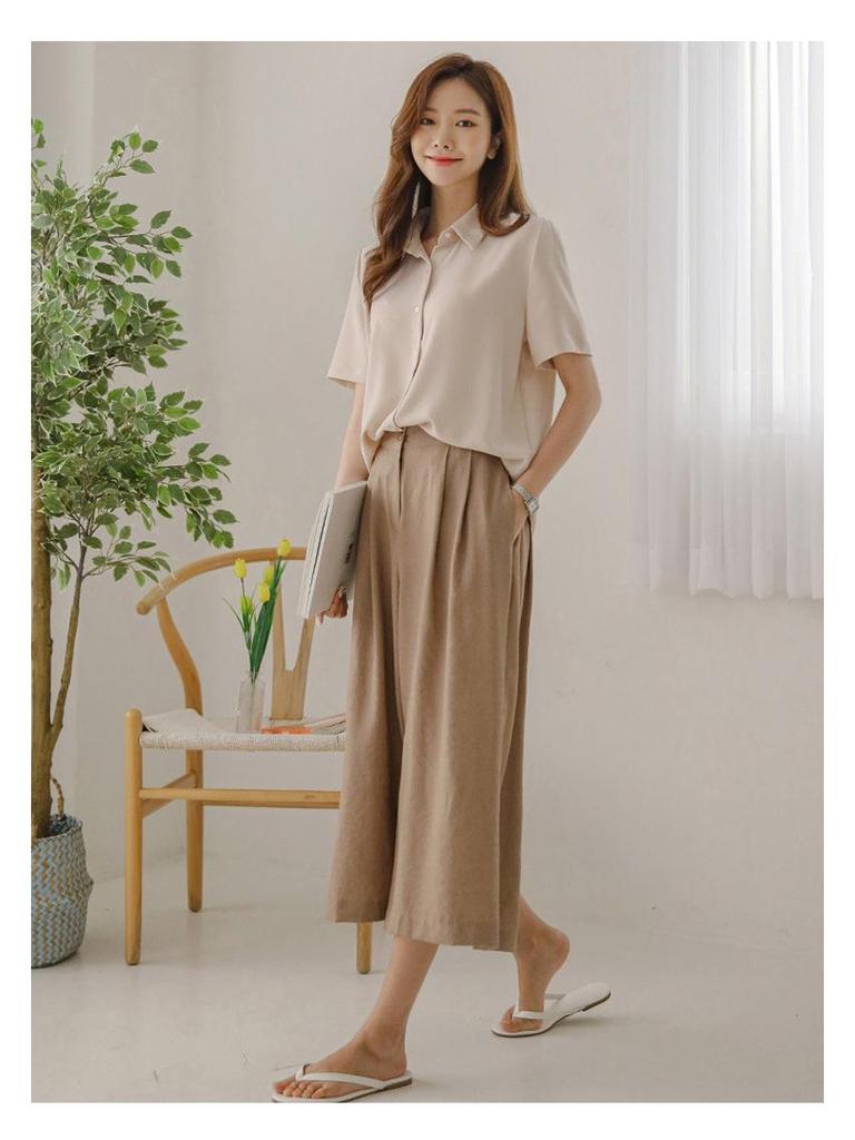 Женская облегающая однотонная летняя блузка с французской драпировкой