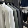 Мужская рубашка-поло в корейском стиле – Спортивная, дышащая, для делового кэжуала, с длинным рукавом, дизайн с воротником-стойкой