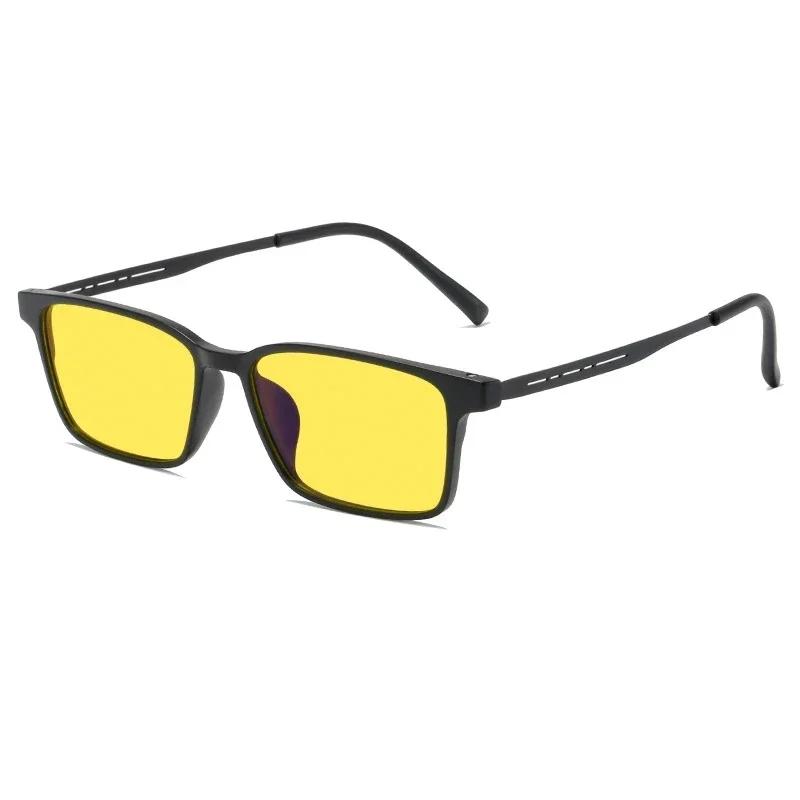 Vintage Night Vision Eyeglasses for Car Driving Use Men Women Ultralight UV400 Sunglasses Stylish TR Blue Lightweight Blocking Eyeglasses Glasses