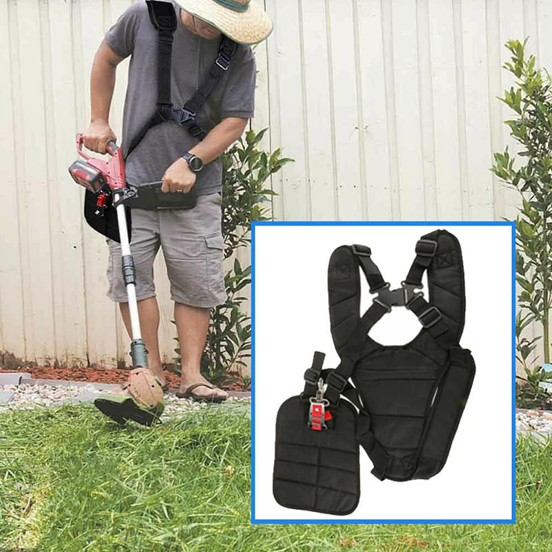 Double Shoulder Strimmer Harness Strap For Lawn Mower Grass Strimmer Brush Cutter Garden Power Pruner Adjusted Oxford Belt
