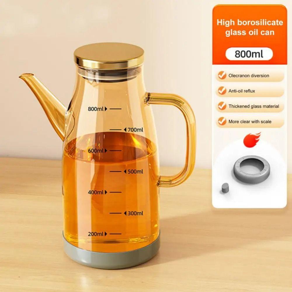 Leakproof Olive Oil Dispenser Large Capacity Glass Oil Cruet Container Vinegar Jug  Seasoning