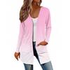 Женский кардиган с длинным рукавом, повседневная куртка с карманами, топ