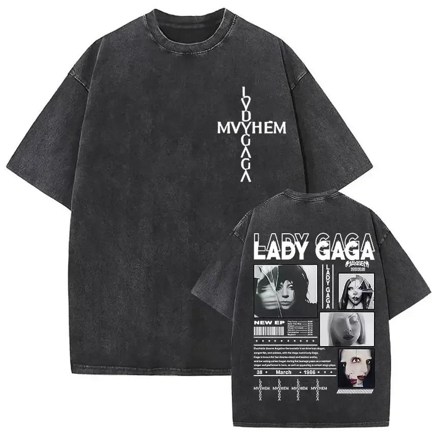Винтажные стираные футболки с графическим принтом Lady Gaga Artpop Мужские Женские Мода Высокое Качество Большемерная Хлопковая Футболка Свободный Уличный Стиль
