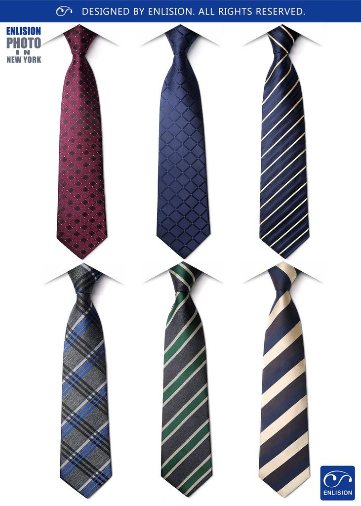 Набор деловых галстуков Chief из 6 фирменных темно-синих шелковых узоров Amazon, стильные, формальные, в полоску, для поиска работы, для выпускного вечера [Enlision] для мужчин