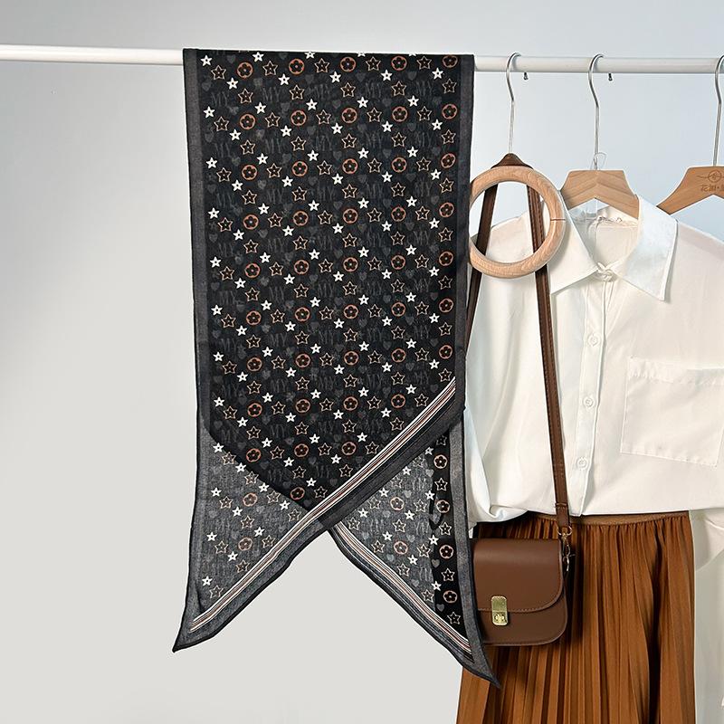 Retro Niche Flower Star Printing Parallel Towel for Women's Photography Travel with Thin Parallel Towel