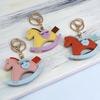 Keychain Imitation Leather Shaking Horse Design Key Chain Pendant Lightweight Key Holder