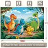 Cartoon Dinosaur Party Backdrop 120x80cm Polyester Background Cloth for Children Birthday Photo Booth Decoration