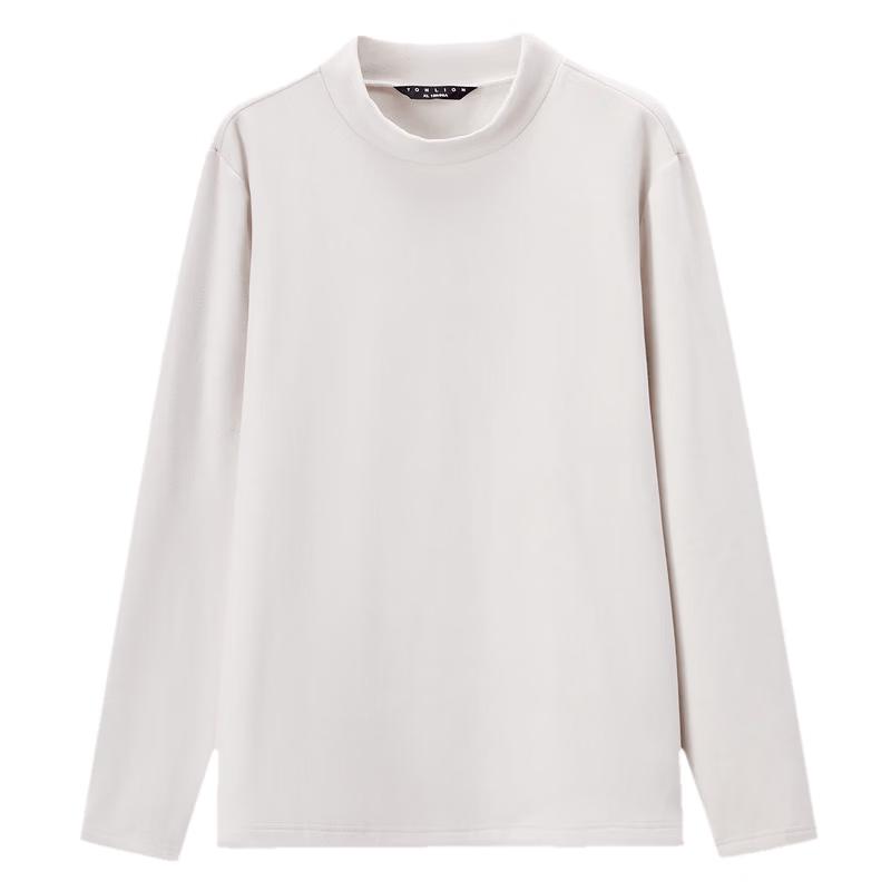 TonLion Men's Minimalist Stand-Collar Long Sleeve T-Shirt