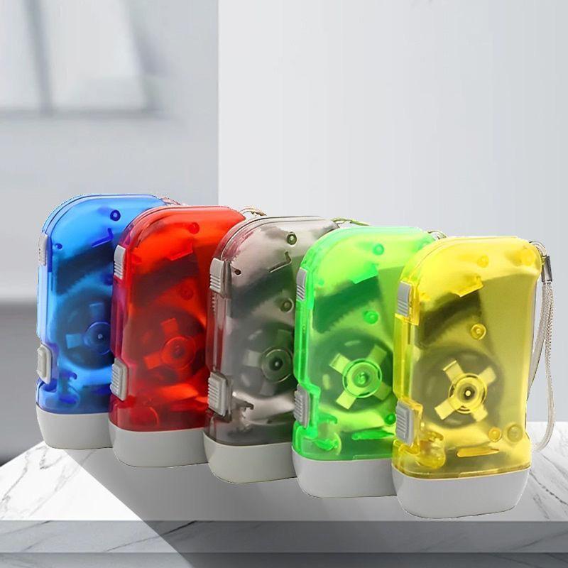 1Pc Household Hand-held Self Generating Flashlight Rechargeable Outdoor Night Camping Rainproof Portable LED Lighting Flashlight