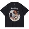 230GSM 100% Cotton T-Shirt Bulldog Print Tees Funny Harajuku Style Combed Cotton Tshirt