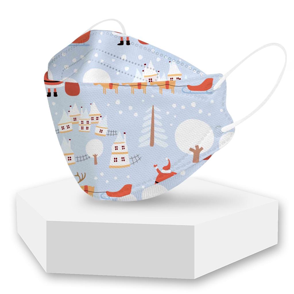 10 шт. Детская одноразовая маска для лица Рождественские 3D-дизайны 4-слойная для лица