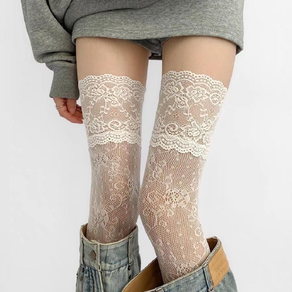 Over The Knee High Stockings Lace Socks Lace Lace Sexy Hollow Ultra-thin