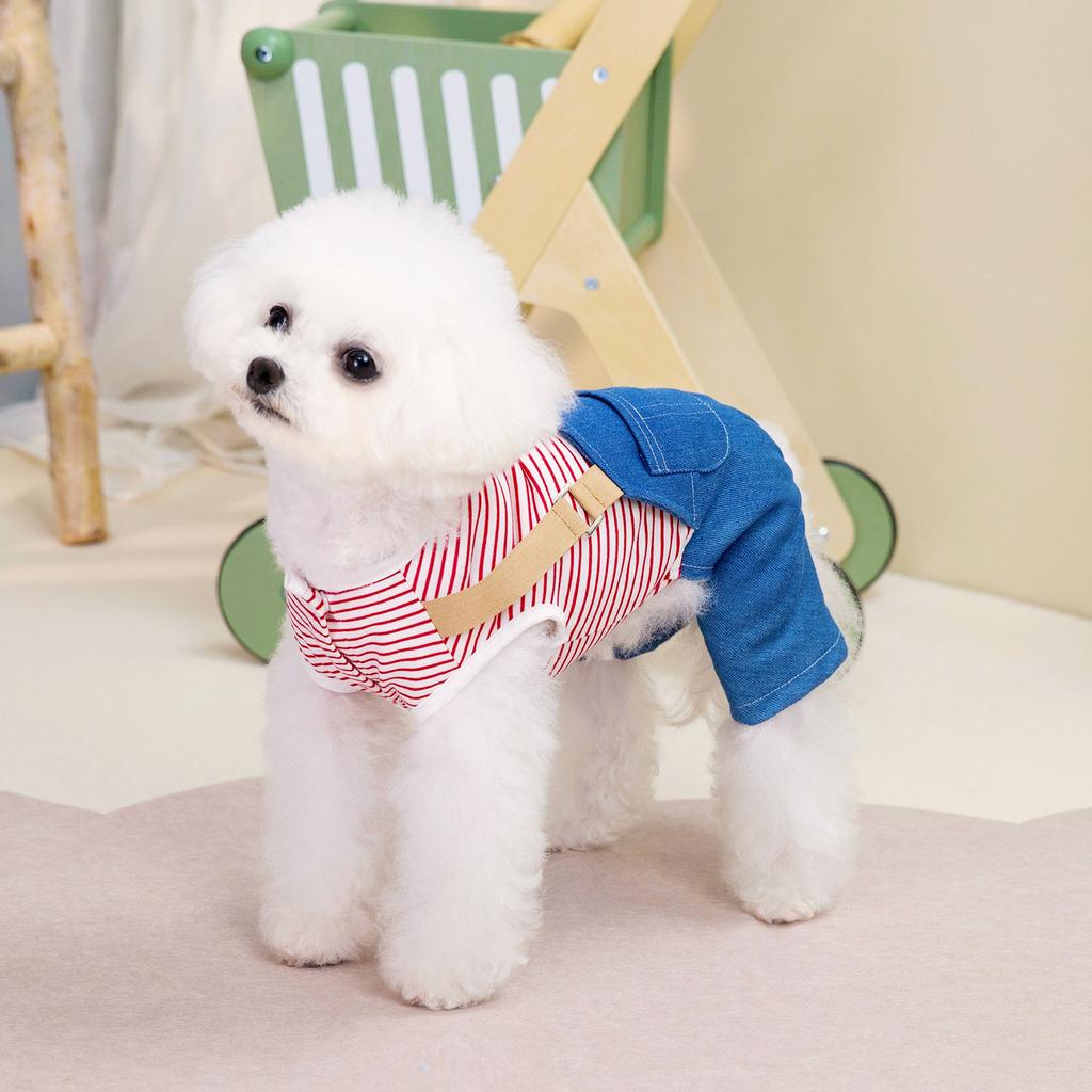 Thin dog clothes casual style one-piece overalls pet surgical clothes cat neutering clothes small dog pet clothes