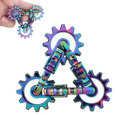 MAKWEN Игрушка-антистресс Infinity Gear Флиппи Металлический Фіджет для пальцев Стресс Тревога Взрослый EDC Фіджет Крутой и завораживающий - Бесконечный - Облегчение, Облегчение, -