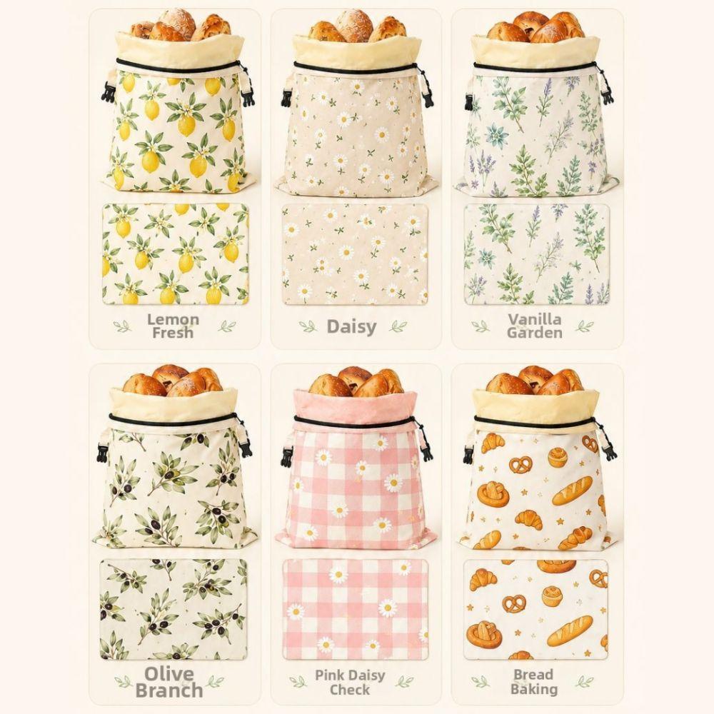 Lock Closure Bread Storage Bag Linen Cotton Beeswax Coated Bags New Sourdough Bread Bag for Baking