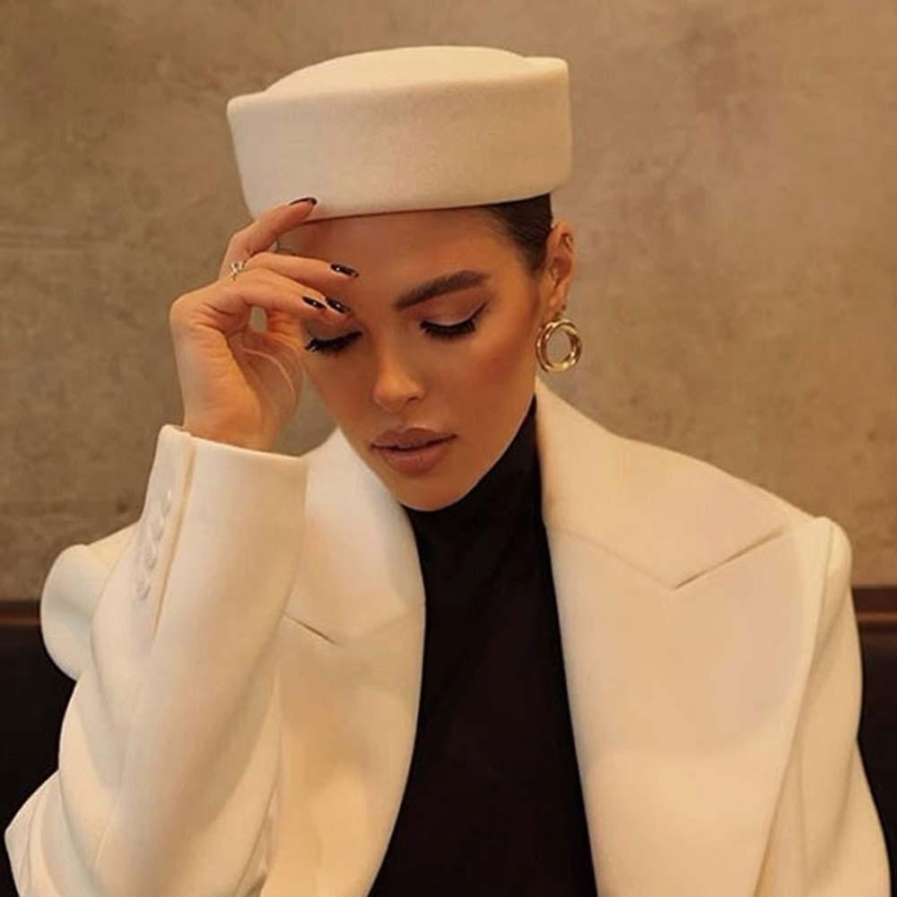 French Style Pillbox Hat Vintage Looking Formal Hat Airline Stewardess Caps Performances