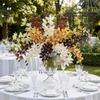 Real Touch Artificial Silk Cymbidium Branch Handmade Artificial Orchid Flower  Home Decoration