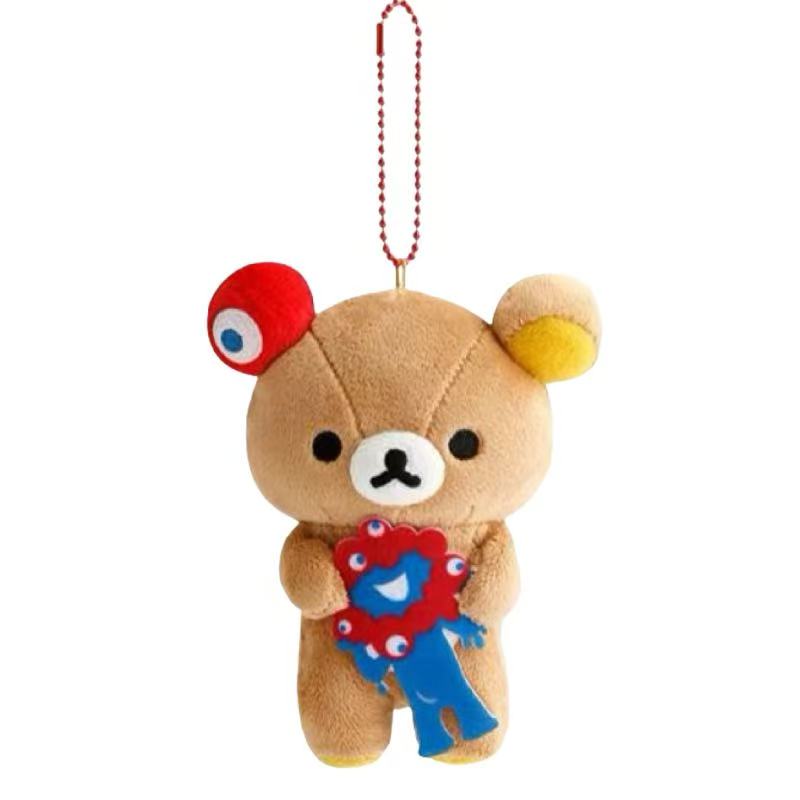 НОВЫЙ Спальный мешок Плюшевая кукла-брелок Rilakkuma креативность расслабляющий медведь Korilakkuma Японский медведь Expo Osaka Брелок для рюкзака Подарок