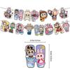 Labubu Theme Birthday Party Decoration Labubu Birthday Banner Cake Topper Cartoon Balloon