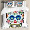 Sugar Skull Duvet Cover Set,Sugar Killer Calaveras Framework Day of The Dead Vintage Gothic Design Print,Skull Bedding Set