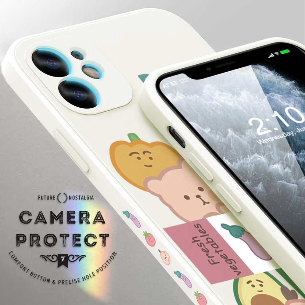 Чехол для телефона с мультяшными овощами для Redmi Xiaomi POCO Note 10 Pro 9 9A 9T 10C 8 7 11 Lite 5G X3 M3 с квадратным краем, мягкие защитные чехлы для полной камеры