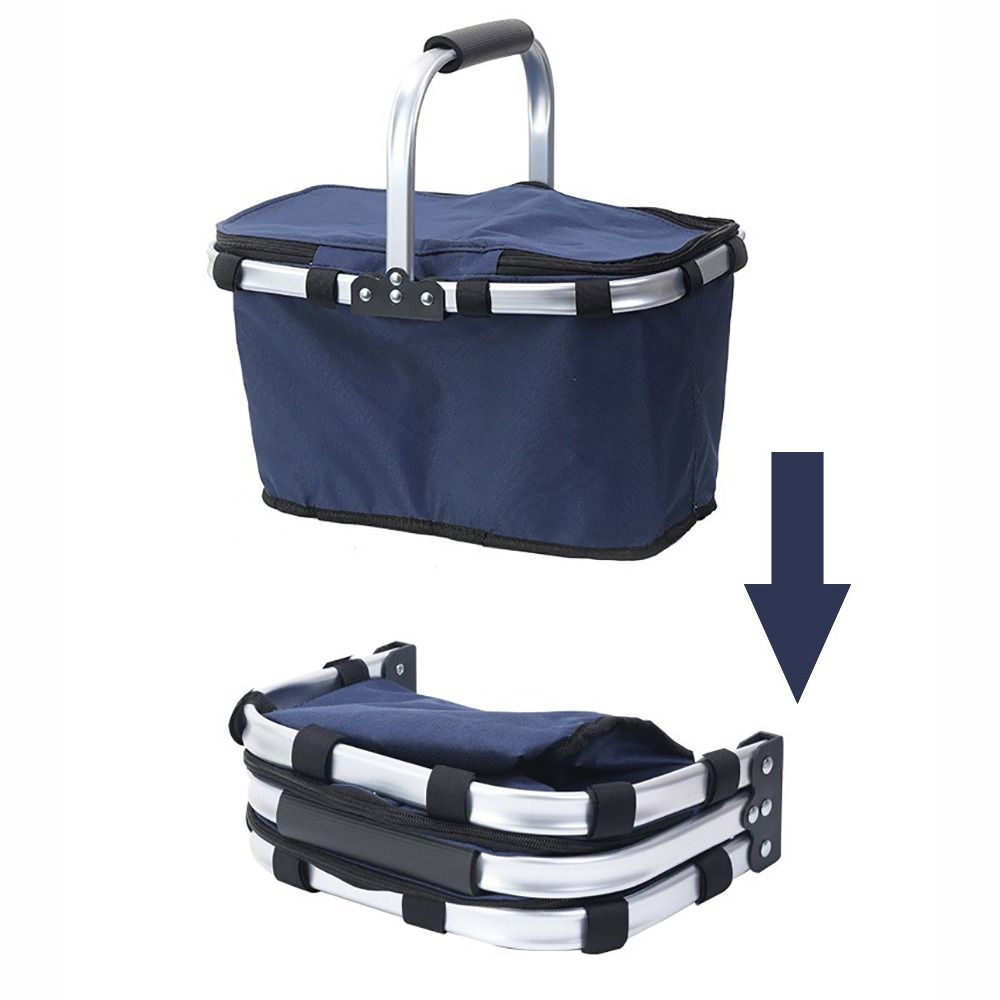 Folding Insulated Bag Portable Shopping Basket New Insulated Basket  Outdoor