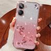 KADEM For Realme 10 Pro 5G Glitter Gradient TPU Phone Case Rhinestone Decor Flower Anti-scratch Cover
