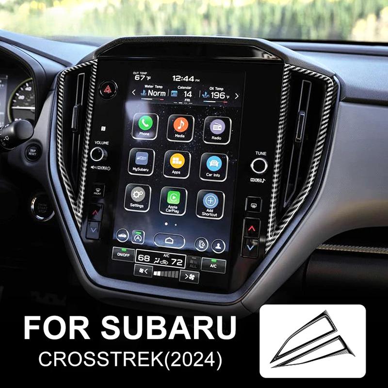 ABS Carbon Fiber Sticker For Subaru Crosstrek 2024 Impreza 2024 Car Interior Trim Central Control Air Outlet Cover Accessories.