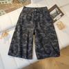 DIMANAF Plus Size 2025 Женские шорты, брюки, летние свободные джинсы, короткие камуфляжные брюки с высокой талией и карманами, эластичный пояс