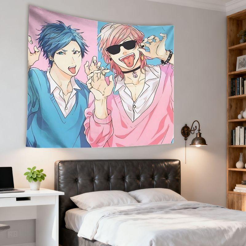 Anime Youth Character Tapestry Cartoon Aesthetic Wall Hanging Bedroom Dorm Home Decoration